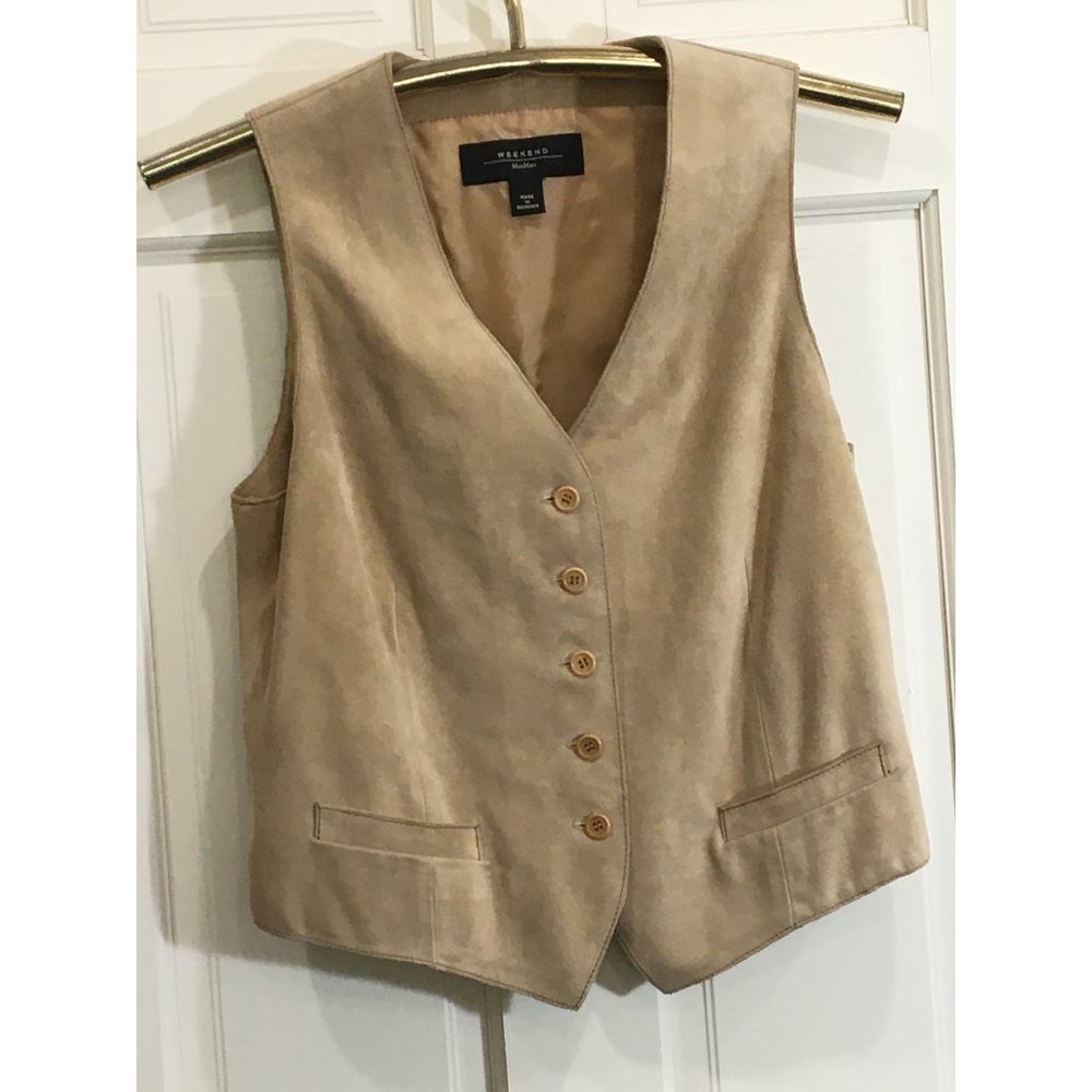 Veste En Suède Rouge Douce Moderne - Taille 10 US / 38 EU Marque Beged Or